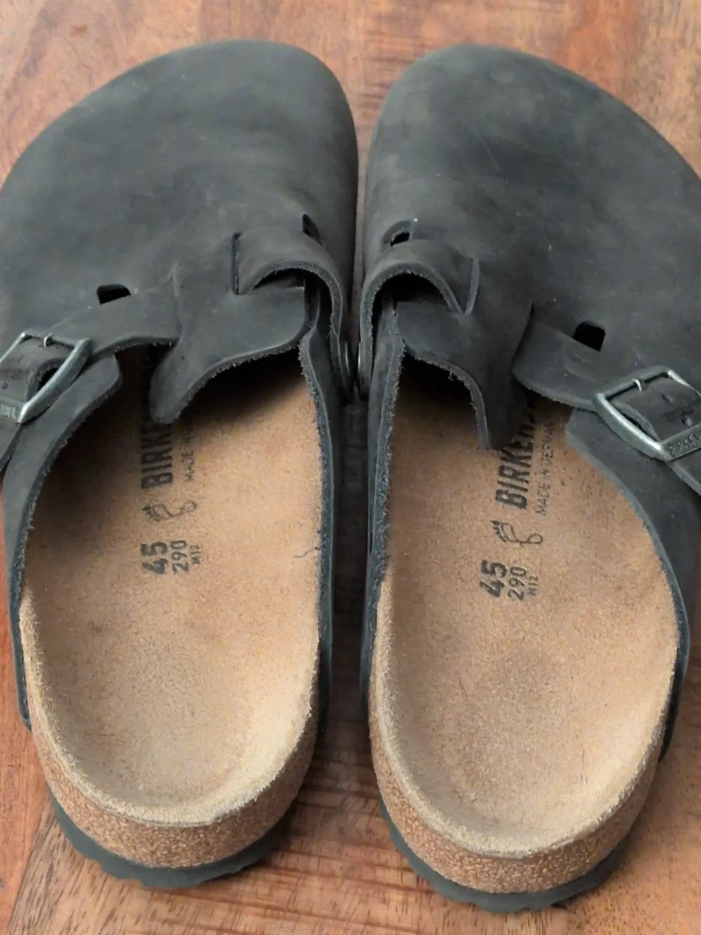 Birkenstock Black Nubuck Slip-On Clogs with Buckle New With No Box